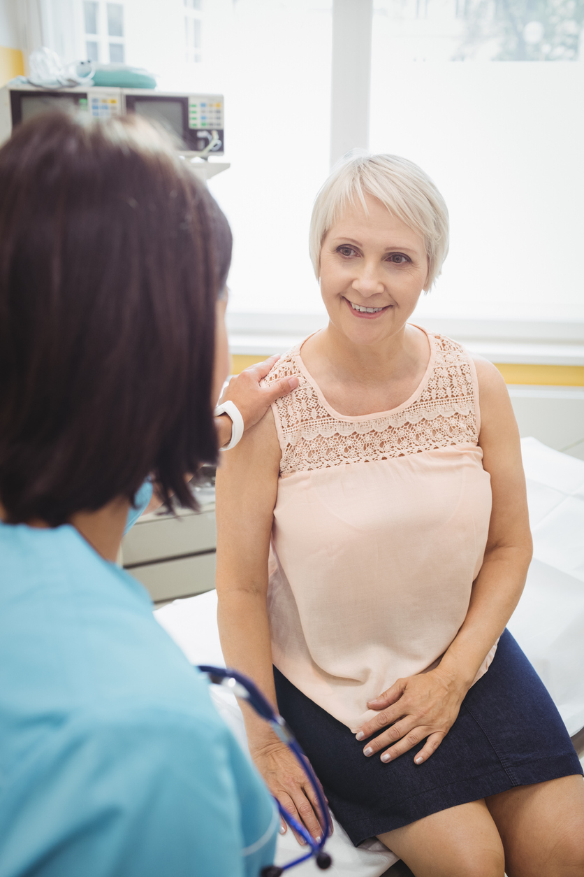 woman in clinic appointment