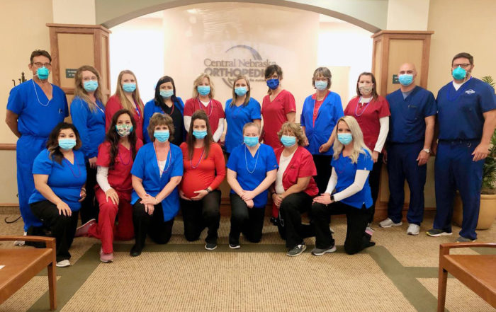 central nebraska orthopedic staff photo with masks